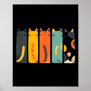 Retro kat mid-century modern ingeprinte katten 50s poster