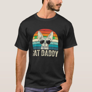 Retro Kat Papa Verdrietig Sphynx Kat Papa T-shirt