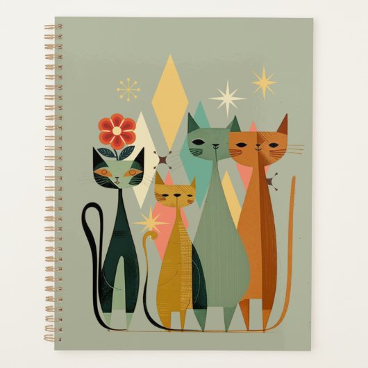 Retro Kat Planner, Midden-Eeuw Katten Planner (Voorkant)