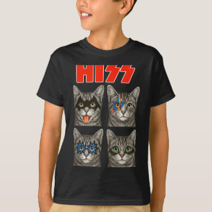 Retro Kat Rock Muziek Concert Illustratie T-shirt