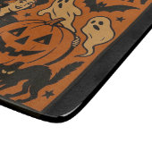 /retro kat, spook, pompoen & heks snijplank (Hoek)