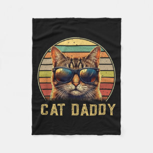 Retro Kat Vader 70s 80s Zwarte Kat Mannen Grappige Fleece Deken