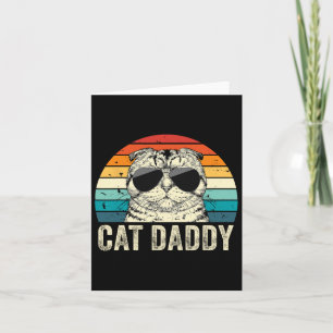 Retro Kat Vader Vintage Vervuild Scottish Fold C Kaart