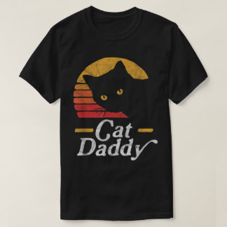 Retro Kat Vader Zwart Kat Design T-shirt