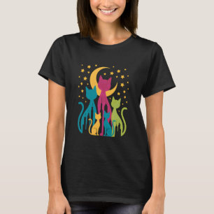 Retro katten in stijl uit de jaren 50 en 60 met vi t-shirt