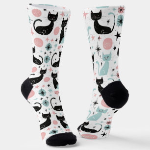 Retro Katten Pastel Sokken