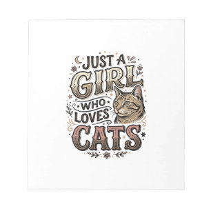 Retro kattenliefhebber meisje typografie ontwerp_1 notitieblok