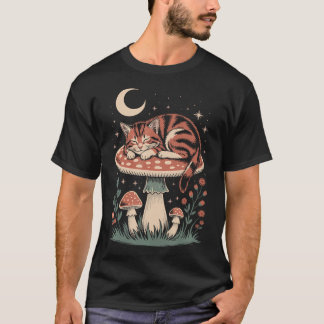 Retro Kattenliefhebber Vintage Paddenstoel Schimme T-shirt