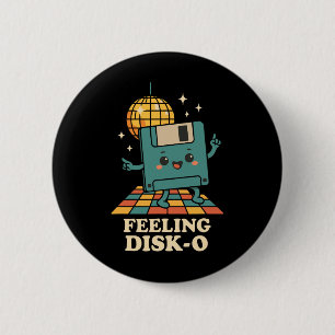 Retro Kawaii Floppy Disk Retro Tech Grap 80s 90s D Ronde Button 5,7 Cm