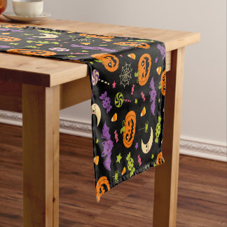 Retro Kawaii Griezelige Halloween Snoep Pompoenen Medium Tafelloper