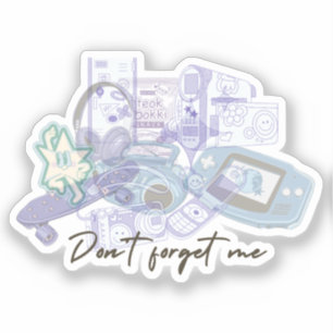 Retro Kawaii Nostalgie – Op maat gesneden vinyl st Sticker