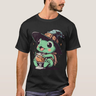 Retro Kawaii Witchy Frog Drink Sinaasappel Juice T-shirt
