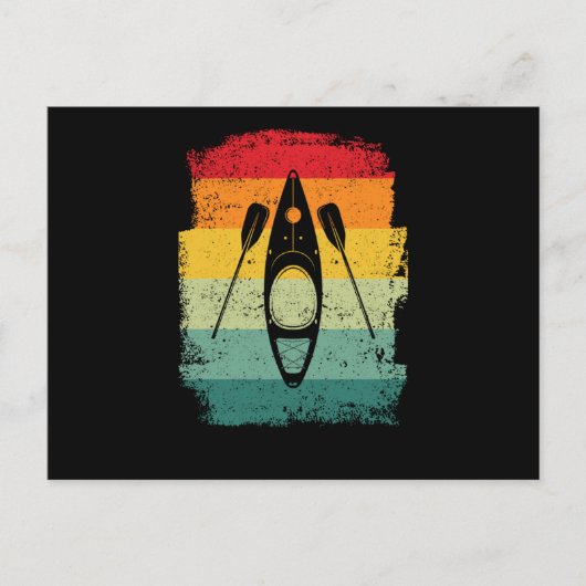 Retro kayak canoe lover funny kayaking briefkaart (Voorkant)