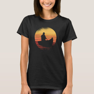 Retro Kayak Canoe Sunset Kayaking Paddling T-shirt