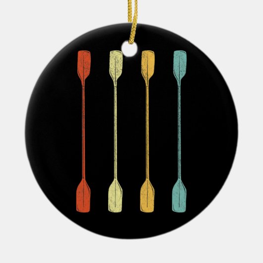Retro Kayak Kayaking Paddling  Keramisch Ornament (Voorkant)