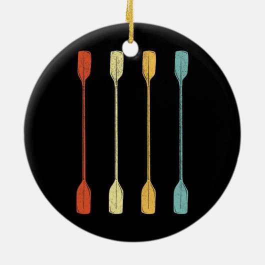 Retro Kayak Kayaking Paddling  Keramisch Ornament (Achterkant)