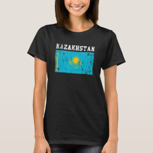 Retro Kazachse vlag Kazachse rots T-shirt