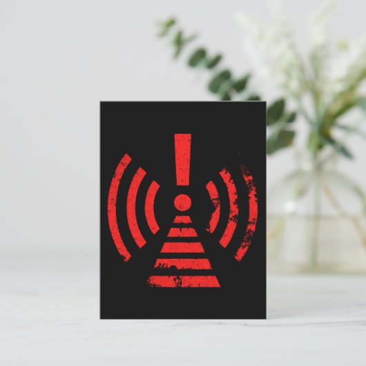 Retro Keep Back Energy Warning Symbol Aankondigingskaart (Staand voorkant)