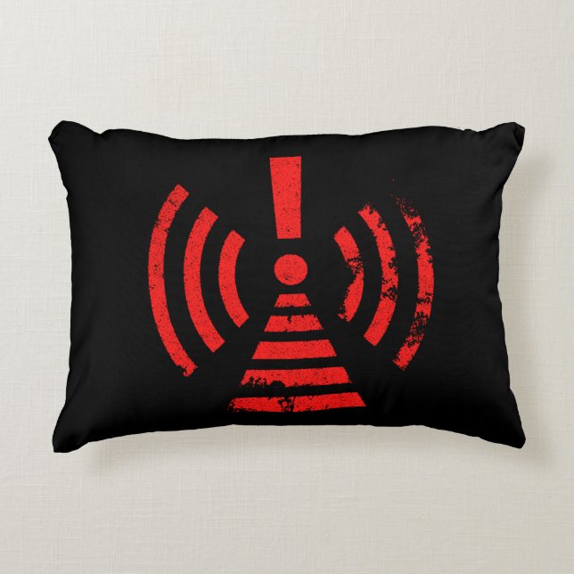 Retro Keep Back Energy Warning Symbol Accent Kussen (Voorkant)