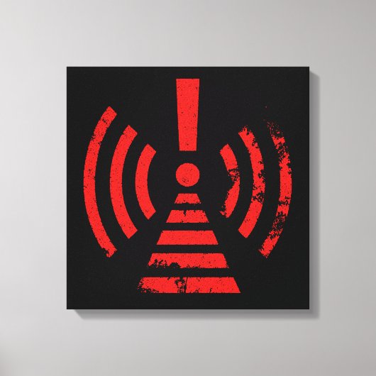 Retro Keep Back Energy Warning Symbol Canvas Afdruk (Voorkant)
