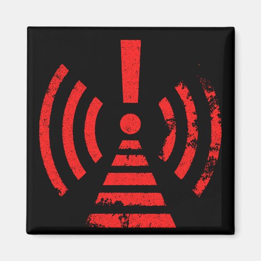 Retro Keep Back Energy Warning Symbol Magneet (Voorkant)
