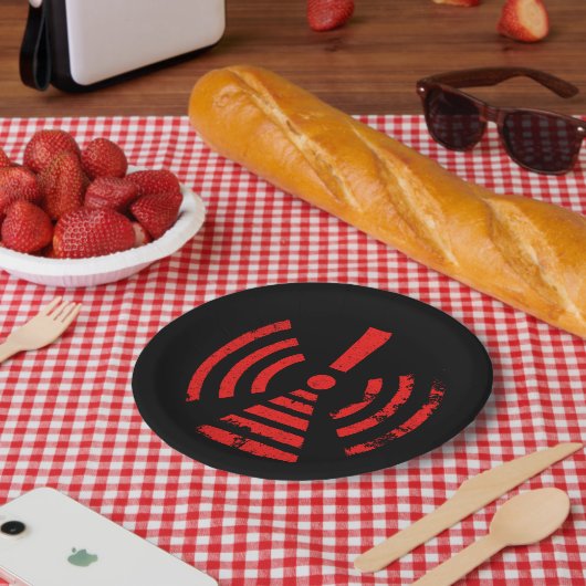 Retro Keep Back Energy Warning Symbol Papieren Bordje (Picknick)
