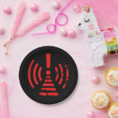 Retro Keep Back Energy Warning Symbol Papieren Bordje (Feest)