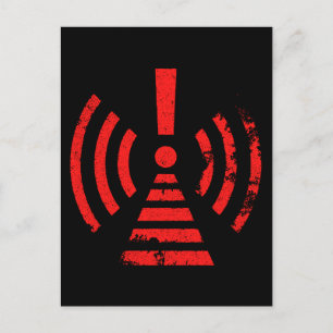 Retro Keep Back Energy Warning-symbool Feestdagenkaart