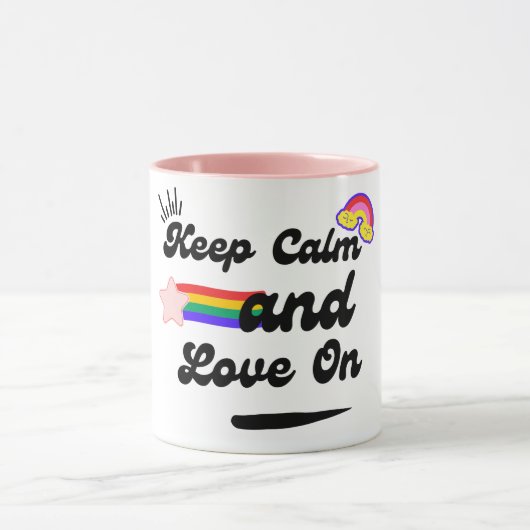 Retro Keep Calm en Liefde Op Mok (Midden)