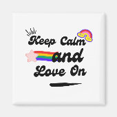 Retro Keep Calm en Love On Magnet Magneet (Voorkant)