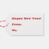 Retro keramische kerstboom cadeaulabel (Achterkant Horizontaal)