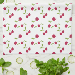 Retro Kersen Cute Eenvoudige Minimalistische Boerd Theedoek