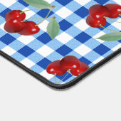 Retro kersen en Blue Gingham Bureaumat (Hoek)