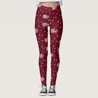 Retro Kersenfrisdrank Patroon | Bourgondisch Rode Leggings