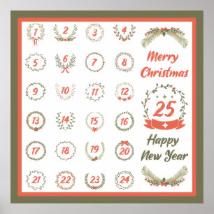 RETRO KERST ADVENTKALENDER 2023 POSTER