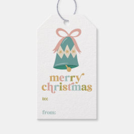Retro Kerst Bell Fill-in Gift Labels Cadeaulabel