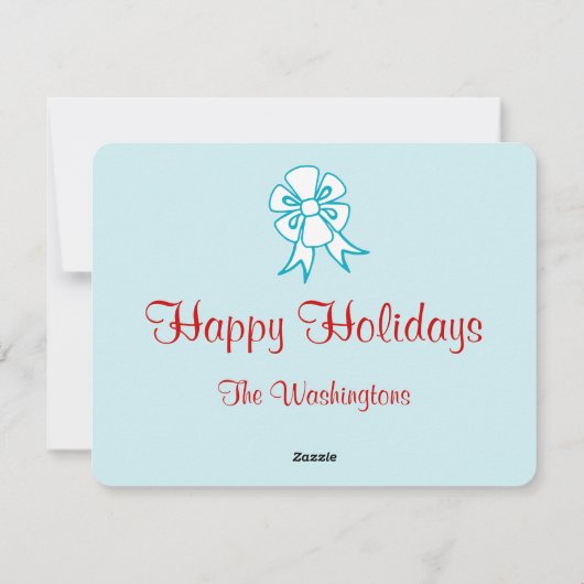 Retro Kerst Bow Kaart (Achterkant)