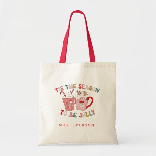 Retro Kerst Canvas tas (Voorkant)