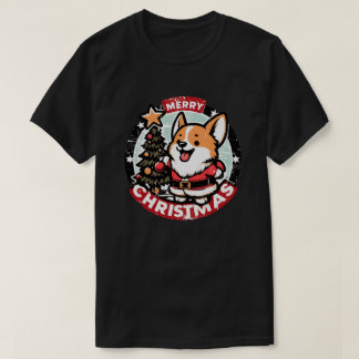 Retro Kerst Corgi Cadeaus voor Hondenliefhebbers T-shirt