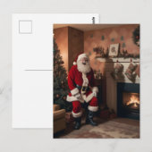 Retro Kerst Creepy Santa Briefkaart (Voorkant / Achterkant)