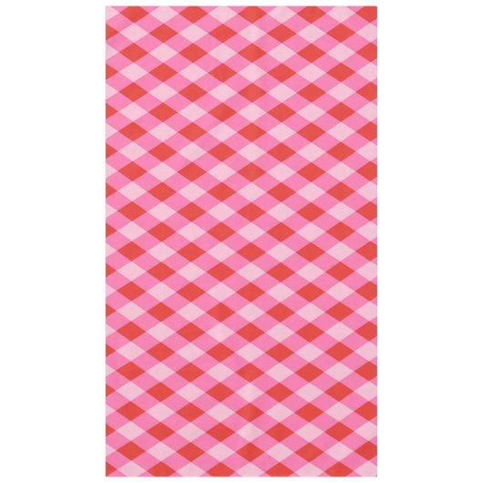 Retro Kerst Diamantruit - Rood & Roze Tafelkleed (Voorkant)