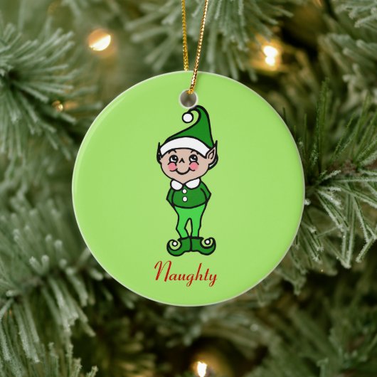 Retro Kerst Elf Ornament (Boom)