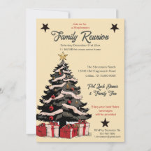 Retro Kerst Familie Reünie Uitnodiging