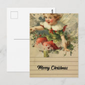 Retro kerst fee briefkaart (Voorkant / Achterkant)