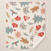Retro Kerst Gingerbread Patroon. Sherpa Deken (Voorkant)