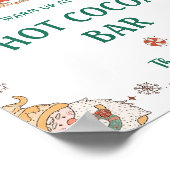 Retro Kerst Hot Cacao Bar Teken Poster (Hoek)