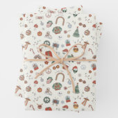 Retro Kerst Iconen Wrapping Papier Inpakpapier Vel (In situ)