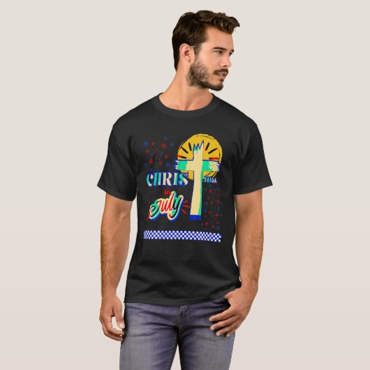 Retro kerst in juli Christelijk Jesus God Summer T-shirt (Voorkant volledig)