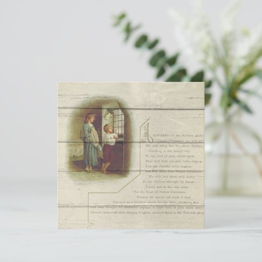 Retro | kerst in religieuze zin feestdagenkaart (Staand voorkant)