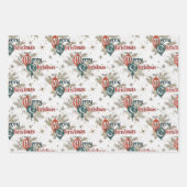 Retro  kerst inpakpapier vel (Voorkant 3)